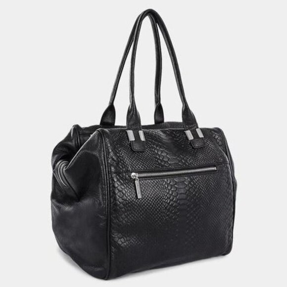 🎁Celine Dion Elegy Snake Embossed Leather Satchel - Picture 7 of 8